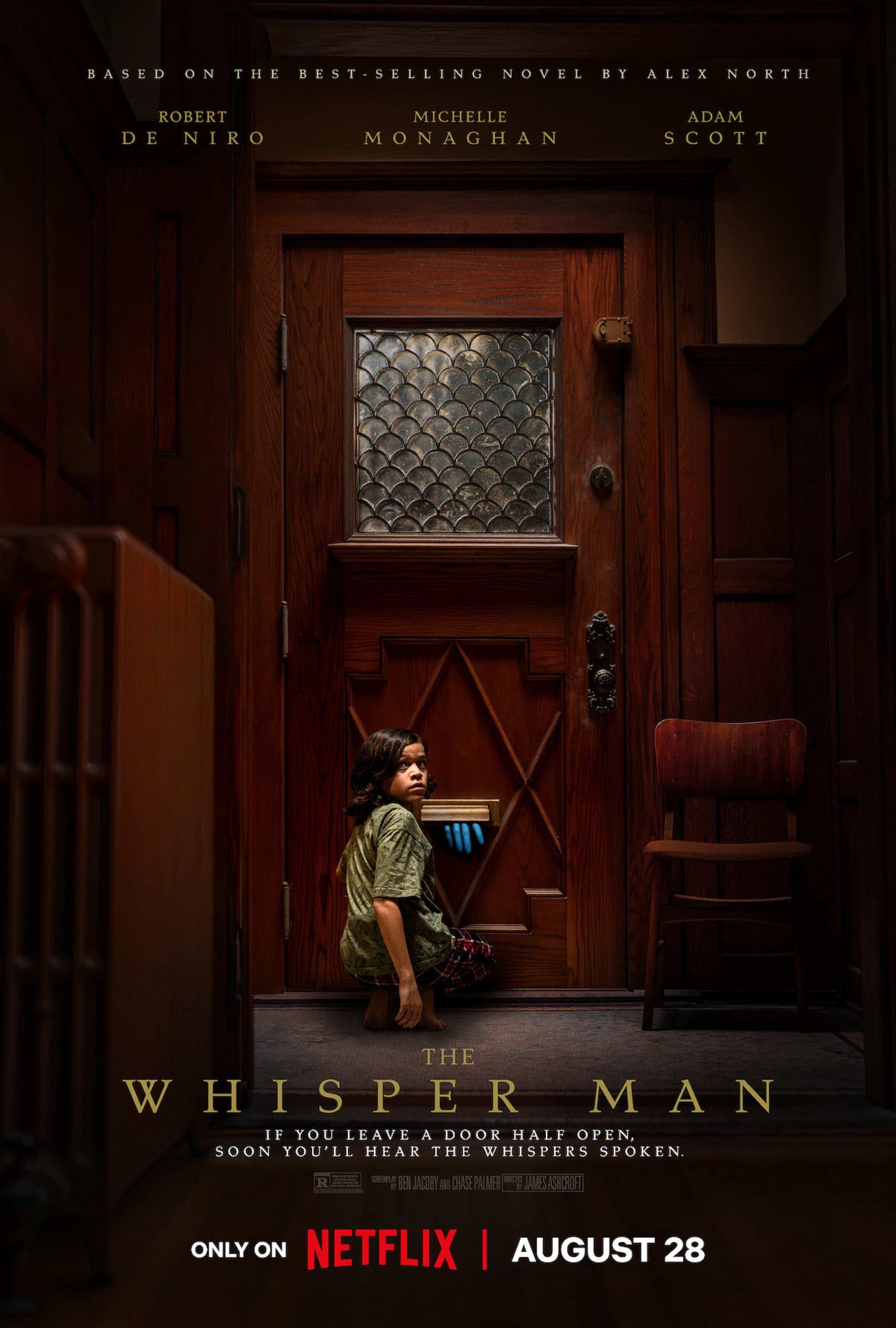 El pqueño Jake (Acston Luca Porto) aparece en el póster del thriller policíaco "Susurran tu nombre", que se estrena el 28 de agosto (Foto: Netflix)