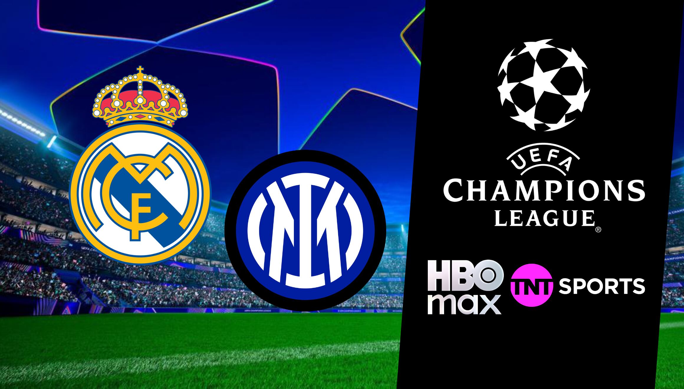 Aficionados del Real Madrid e Inter de Milán listos para el partido de la fase de liga de la UEFA Champions League 2026-27 retransmitido por HBO Max y TNT Sports en México. | Crédito: uefa.com / Composición Gestión Mix