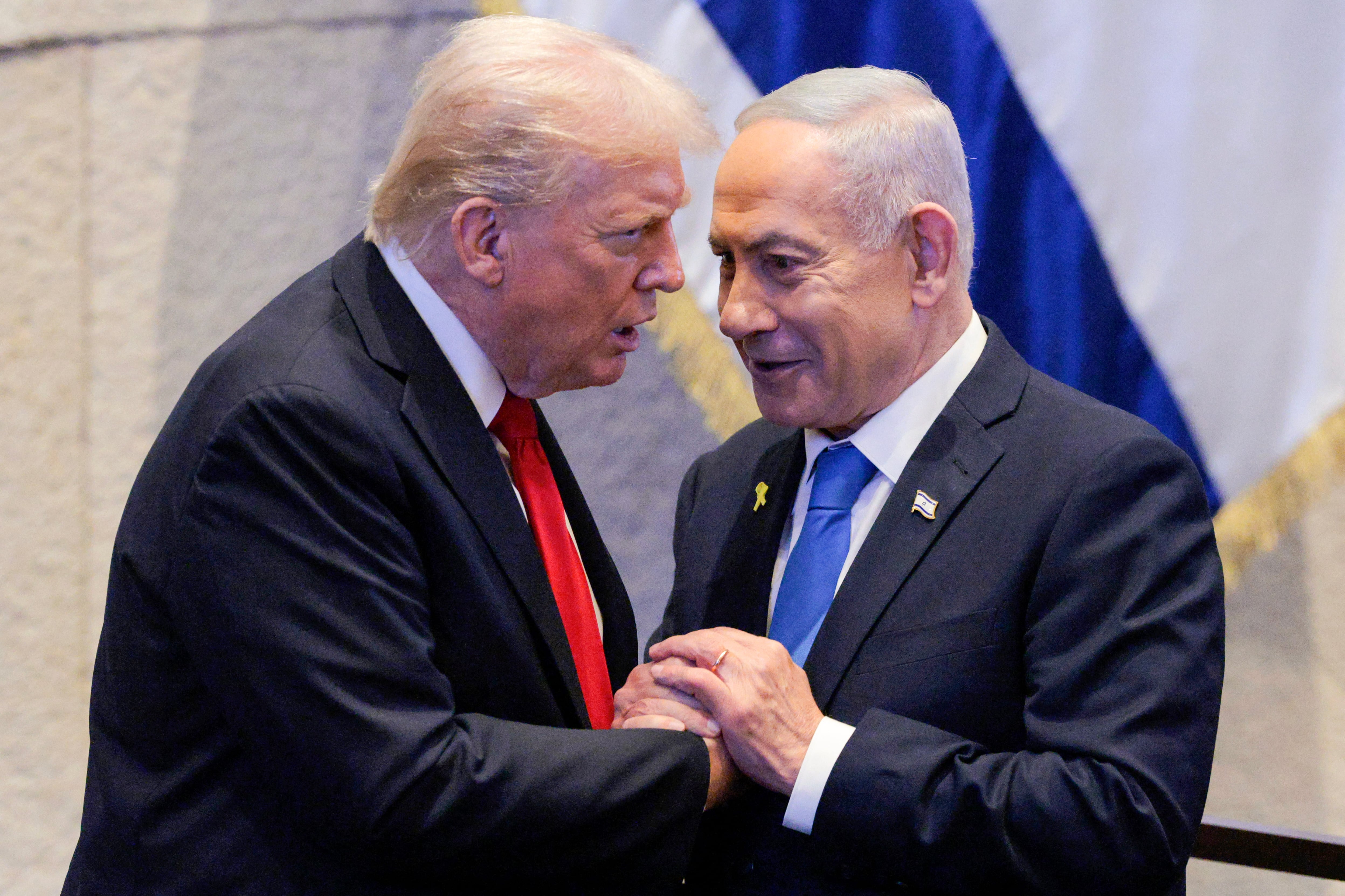 El presidente estadounidense Donald Trump y el primer ministro israelí Benjamin Netanyahu. (Foto: AFP)