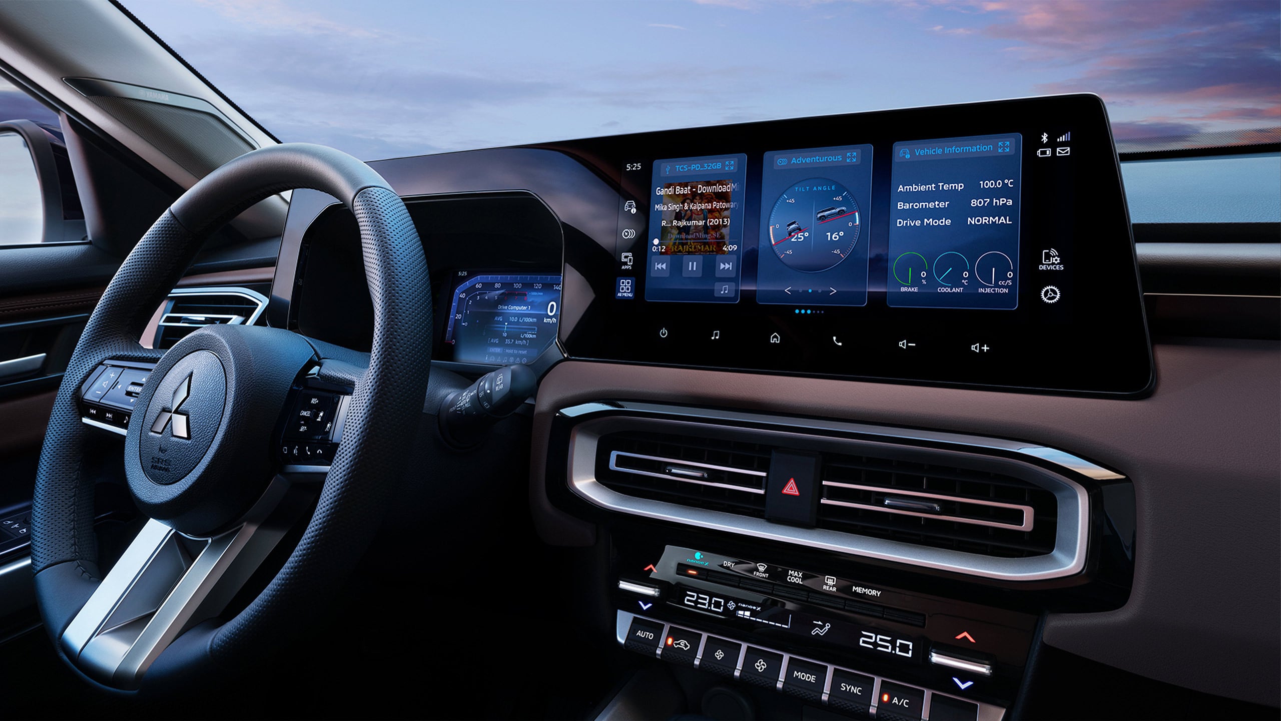 En materia de conectividad y entretenimiento, el modelo incorpora una pantalla táctil compatible con Apple CarPlay® y Android Auto™, aire acondicionado con salida para todas las filas y cierre centralizado con apertura a distancia. (Imagen: Mitsubishi)