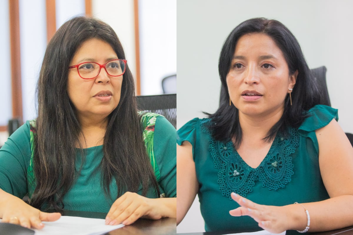 Ivette Melva, directora ejecutiva del Pronabec y Lisbeth Bohorquez, coordinadora en Procesos de Gestión de Becas, de la Oficina de Becas del Pronabec, dieron detalles del concurso Beca 18. (Foto: Pronabec)