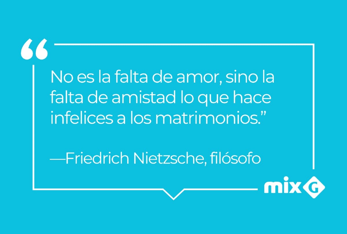 Esta cita del día de Friedrich Nietzsche invita a pensar en la importancia del compañerismo dentro de una pareja. | Crédito: Gestión Mix