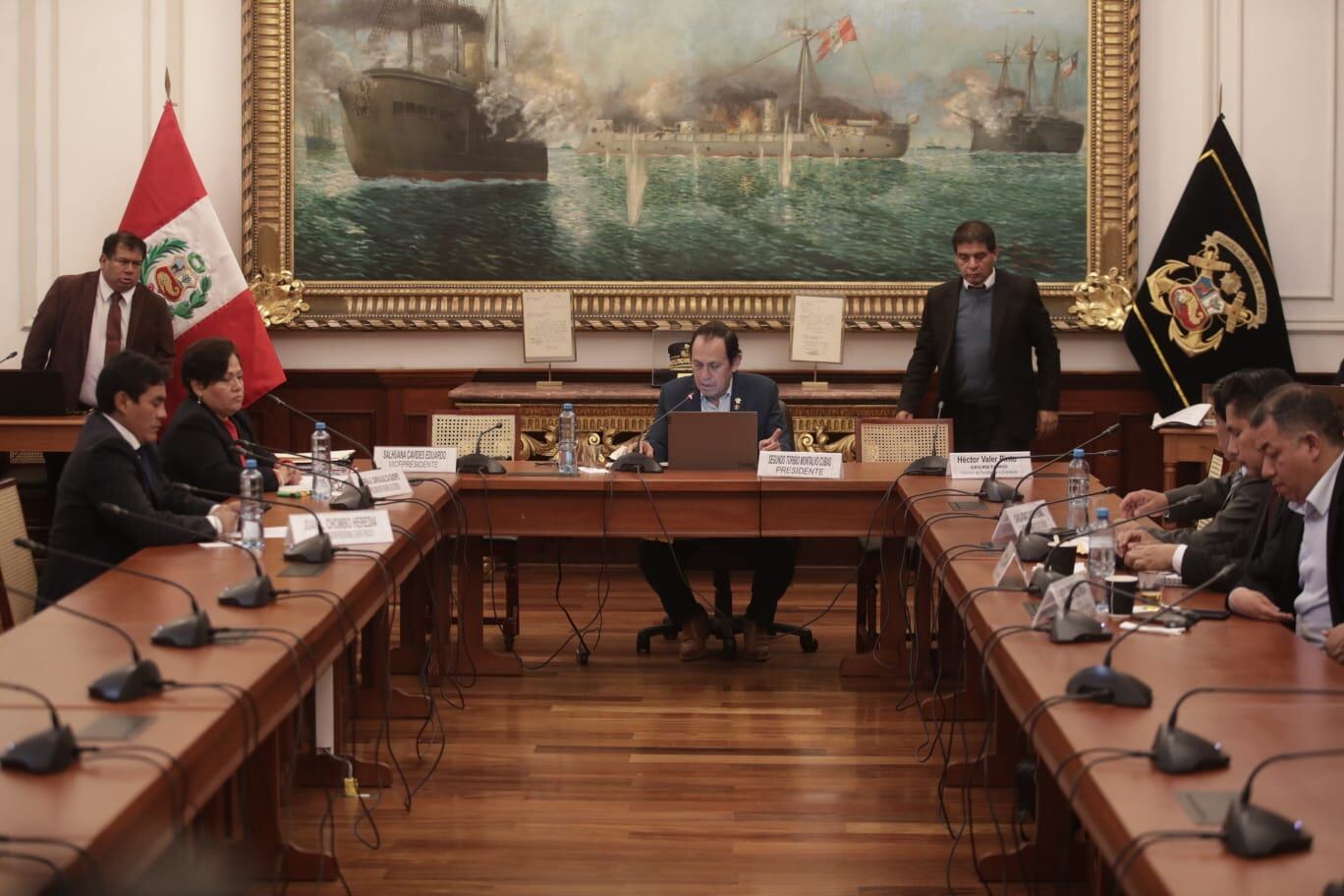 El fiscal de la Nación interino, Juan Carlos Villena, no asistió a la Comisión de Fiscalización del Congreso para explicar archivamiento de investigación contra el expresidente Martín Vizcarra por el caso de las pruebas rápidas del COVID-19. (Foto: Anthony Niño de Guzmán/ @photo.gec)