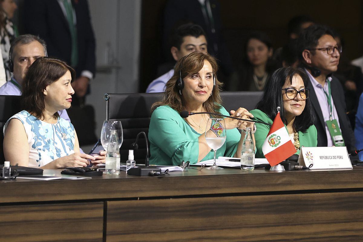 Dina Boluarte participó en la Cumbre Amazónica en Brasil. (Foto: Presidencia)