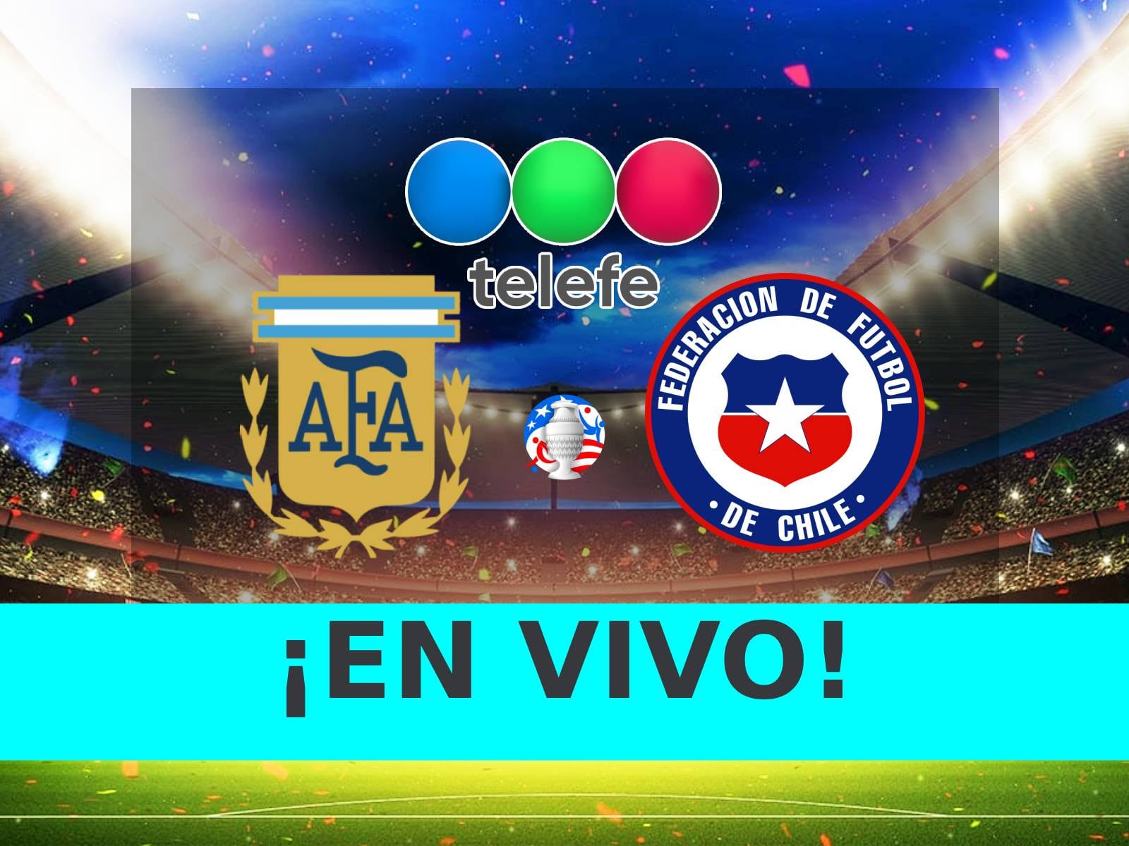 Señal oficial de Telefe para mirar el juego entre Argentina y Chile por la segunda jornada del grupo A de la Copa América 2024 desde el MetLife Stadium de Rutherford, Nueva Jersey. (Foto: Noé Yactayo)