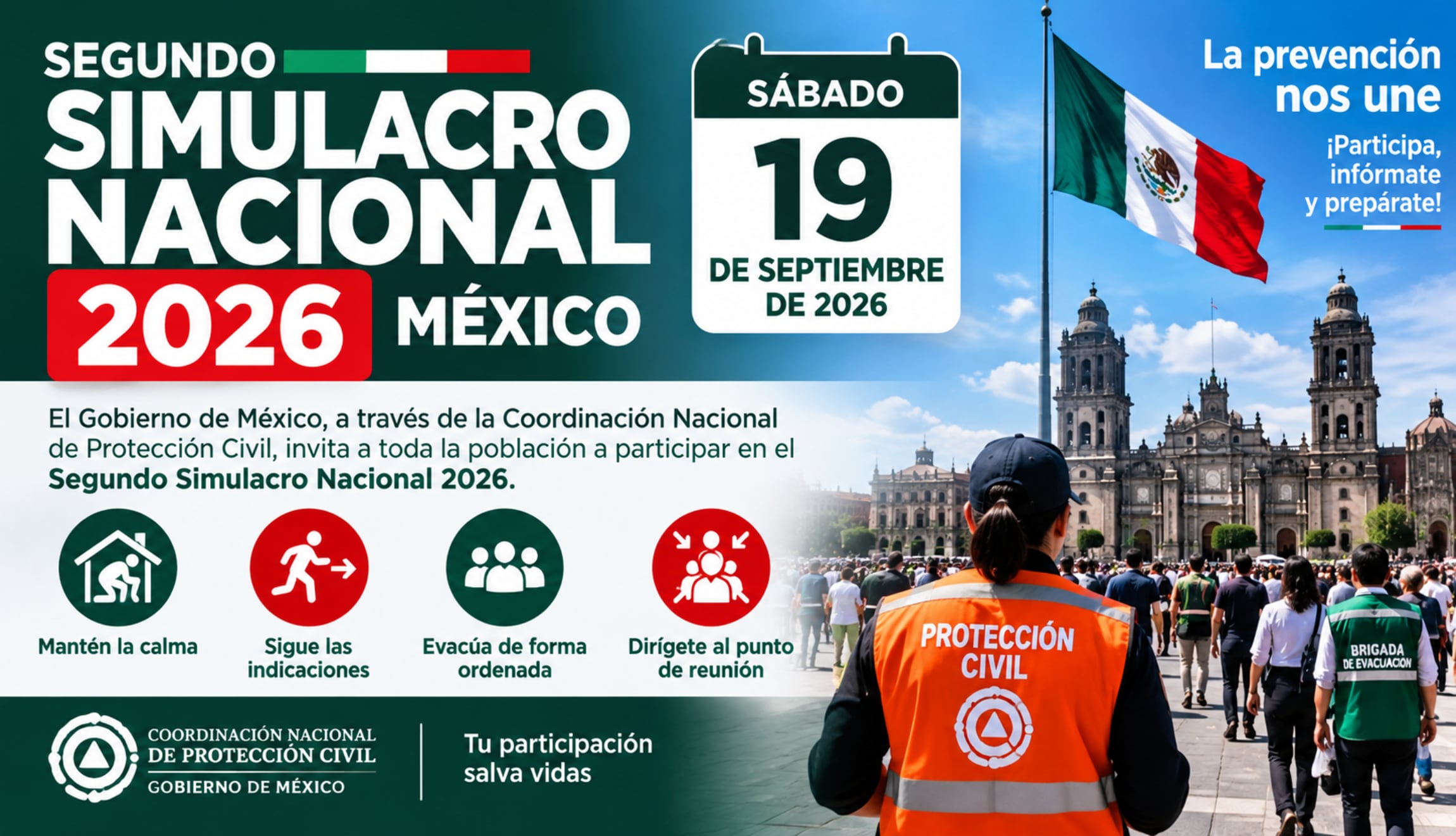 Este 19 de septiembre, será el Segundo Simulacro Nacional 2026 en México. Aquí te dejaré con la hora exacta, lugares y quiénes participarán. (Foto: Imagen creada por Gestión Mix utilizando la IA de Chat GPT)