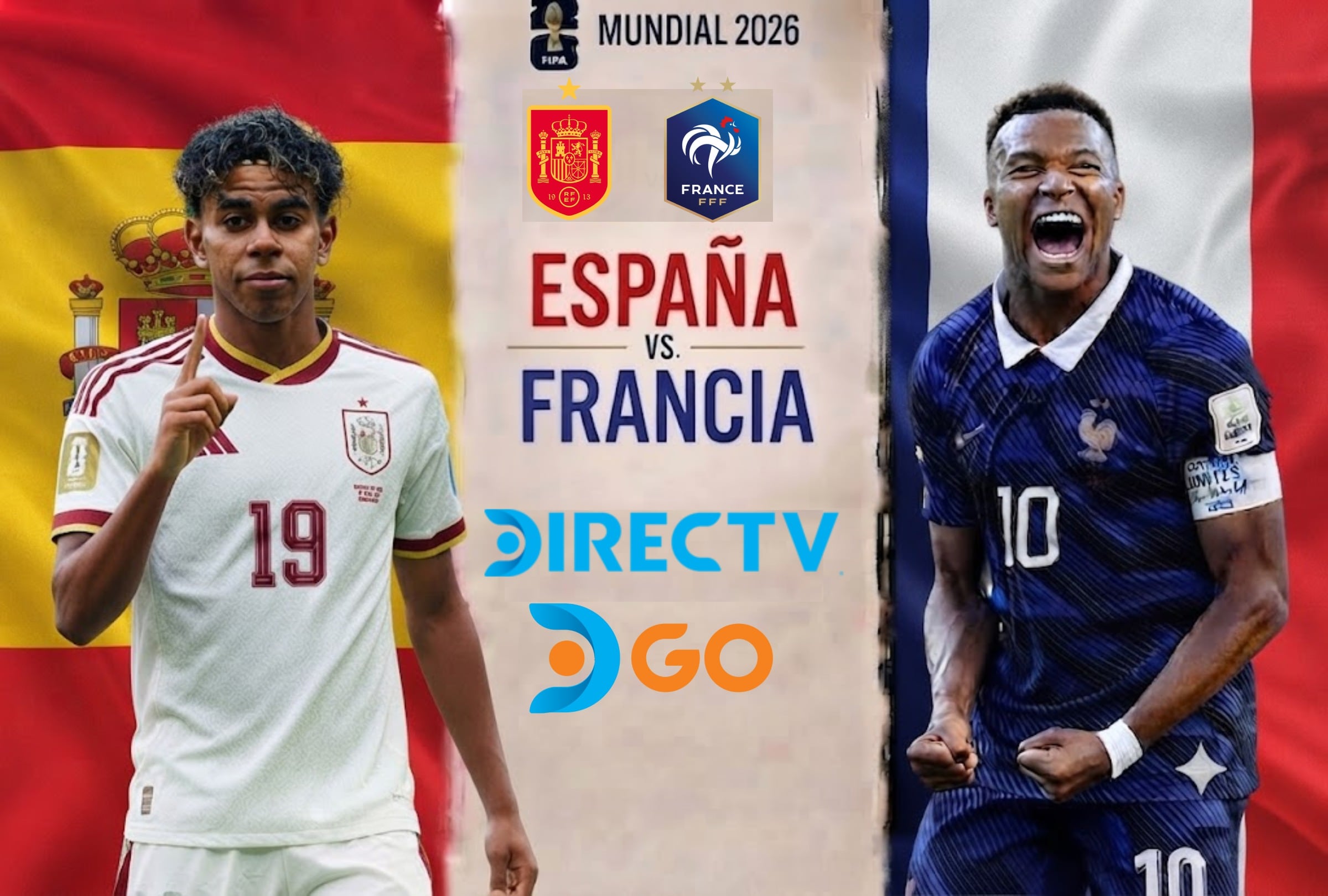 ARLINGTON, TEXAS, (ESTADOS UNIDOS), 14/07/2026.- DirecTV transmitirá EN DIRECTO el partido de España contra Francia hoy martes 14 de julio por la semifinal del Mundial 2026 desde AT&T Stadium, Arlington, Texas, Estados Unidos. FOTO: Imagen creada por Gemini.