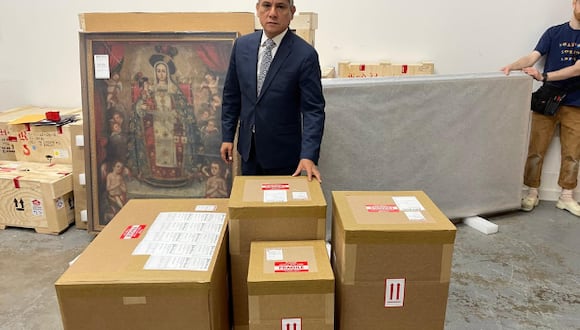 El Consulado General del Perú en Nueva York supervisó la repatriación de los bienes culturales.