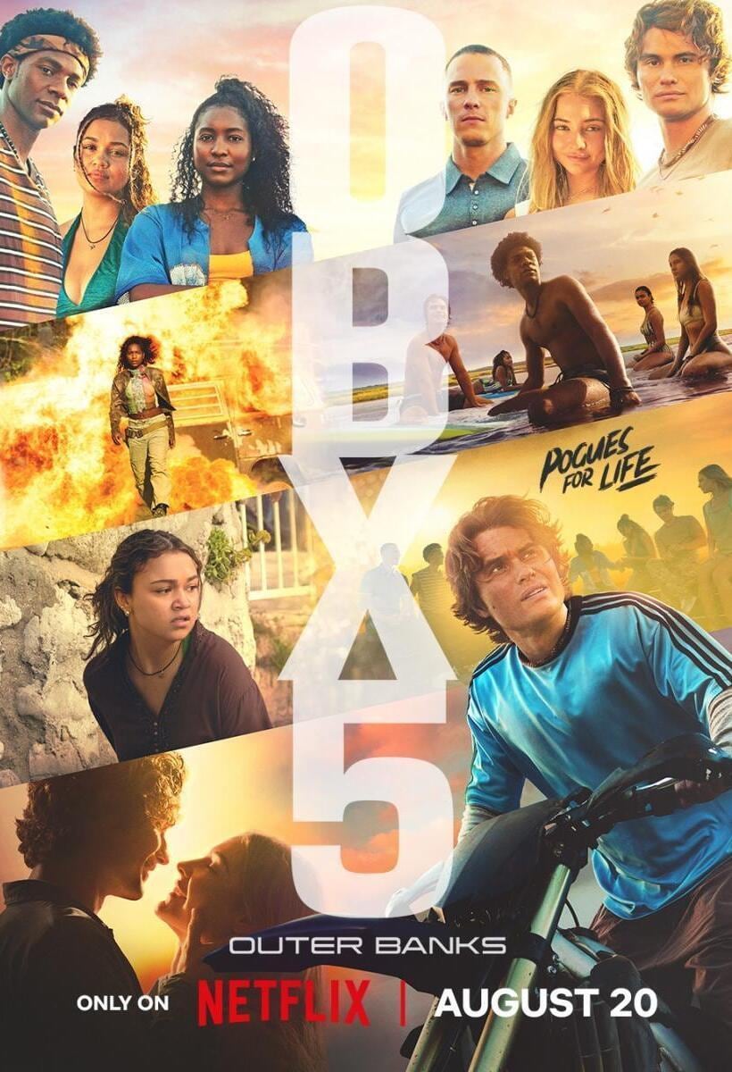 El póster de la temporada 5 de "Outer Banks", la última entrega de la serie dramática de la plataforma de streaming de la "N" roja (Foto: Netflix)
