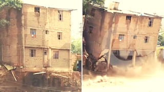 Chosica: Casa de tres pisos cae al río Rímac tras fuertes huaicos