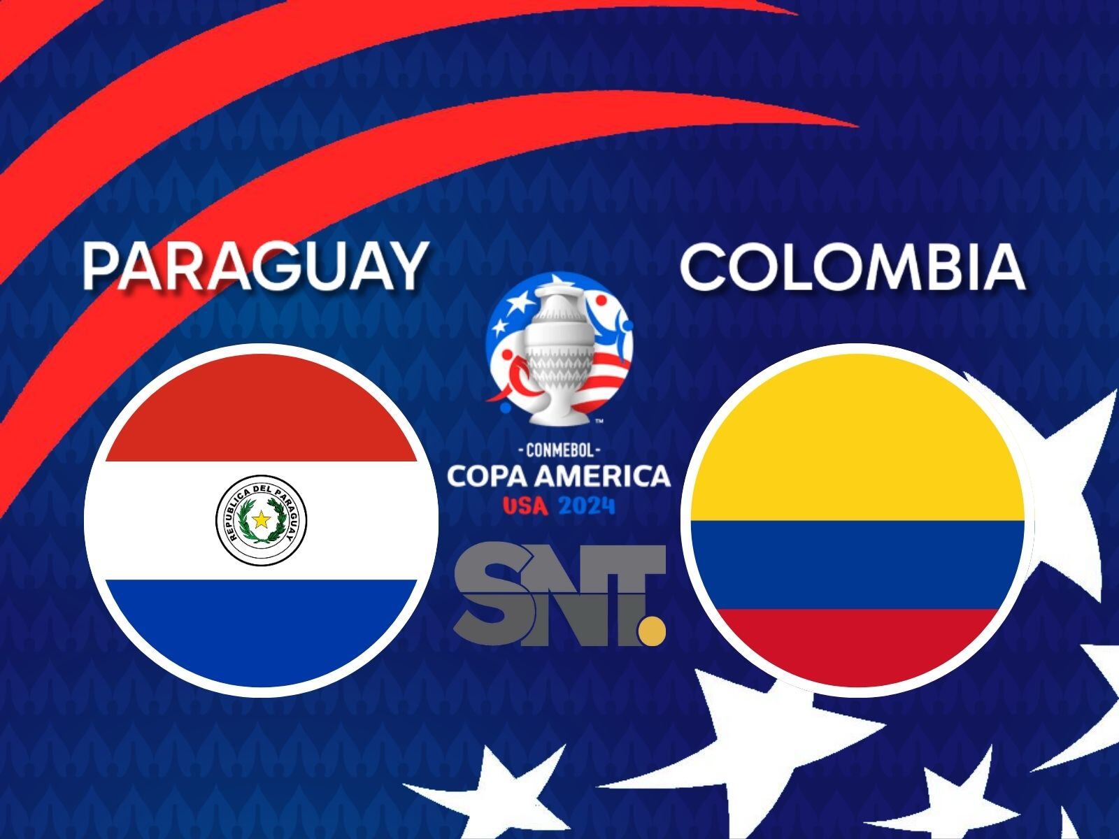 Transmisión oficial del Canal 9 de SNT para ver el debut de Paraguay vs. Colombia por la Copa América 2024 que se celebra en Estados Unidos | Crédito: Canva / Composición Mix