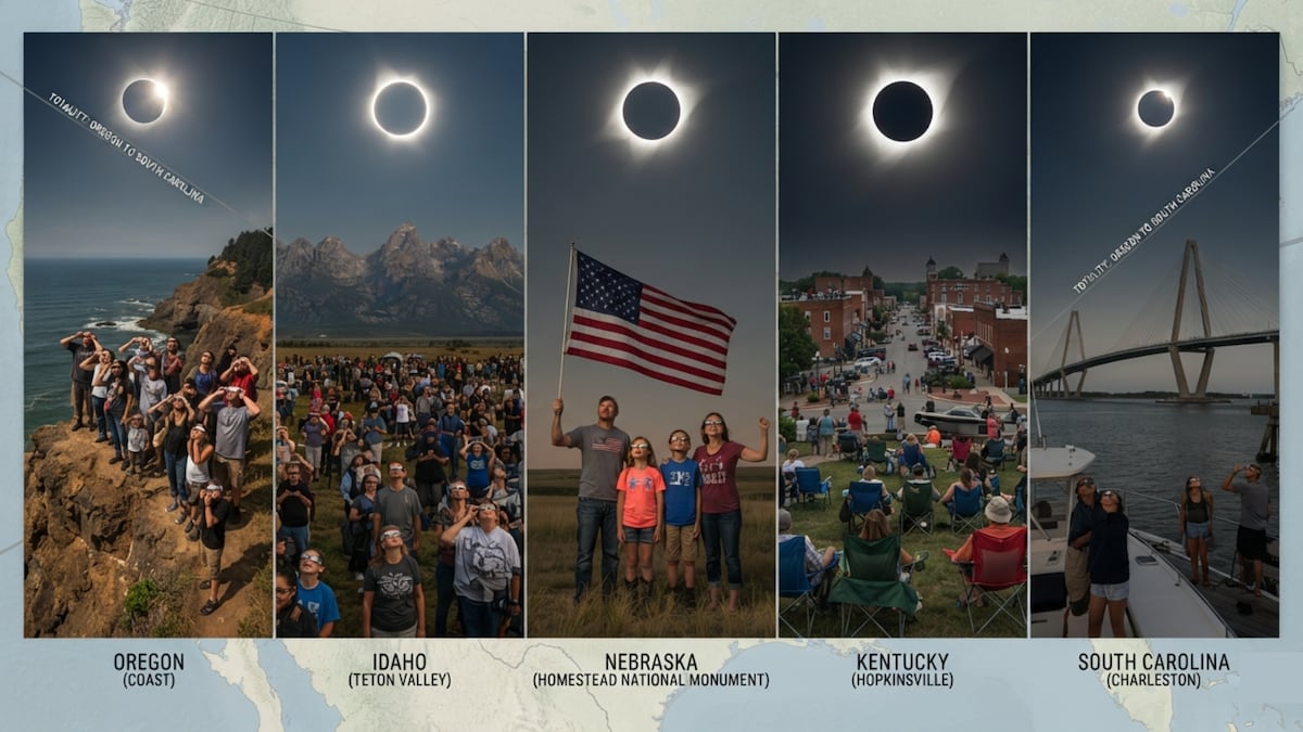 Horarios del eclipse solar en Estados Unidos hoy, 12 de agosto: hora por ciudad y zona horaria