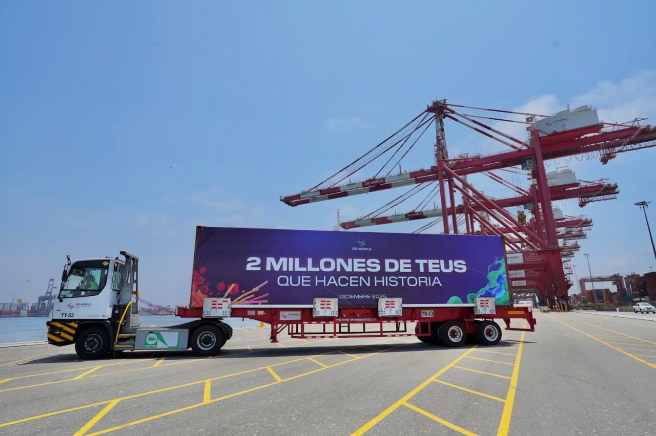 Muelle Sur superó este jueves la barrera de los 2 millones de contenedores de 20 pies (TEUs) movilizados el 2025, el mayor volumen a nivel nacional en un año.