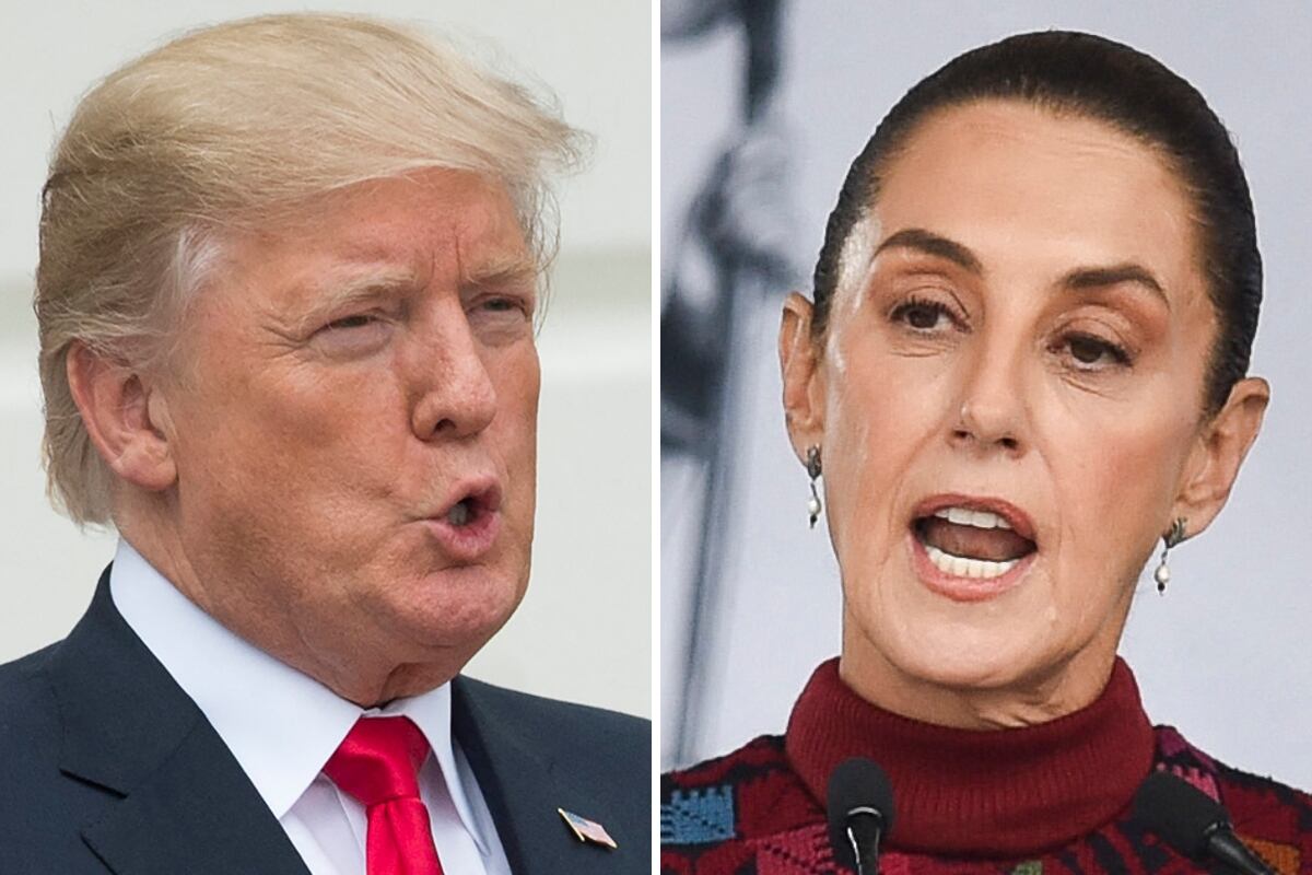 El presidente electo de Estados Unidos, Donald Trump; y la mandataria de México, Claudia Sheinbaum. (Fotos de Saul LOEB / Rodrigo OROPEZA / AFP)