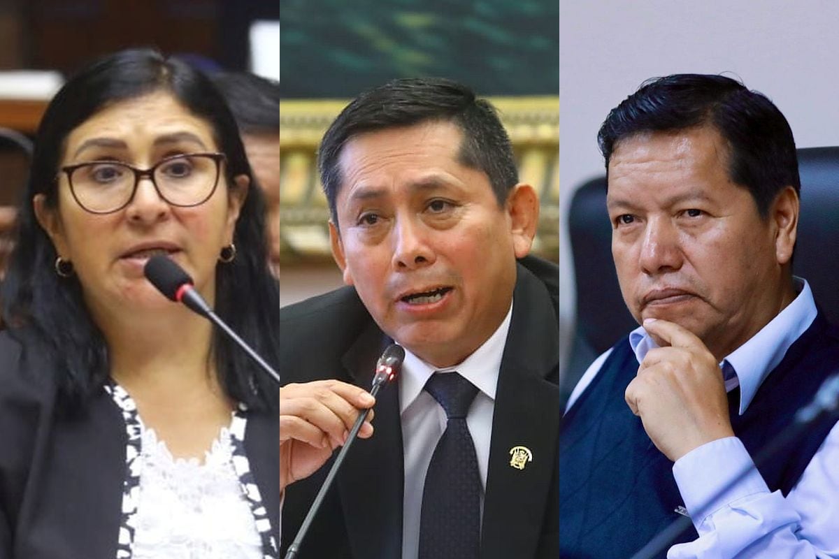 Los congresistas Katy Ugarte, Paul Gutiérrez y Germán Tacuri eran parte del Bloque Magisterial antes de su disolución. Ahora están en JP. Foto: Congreso / referencial