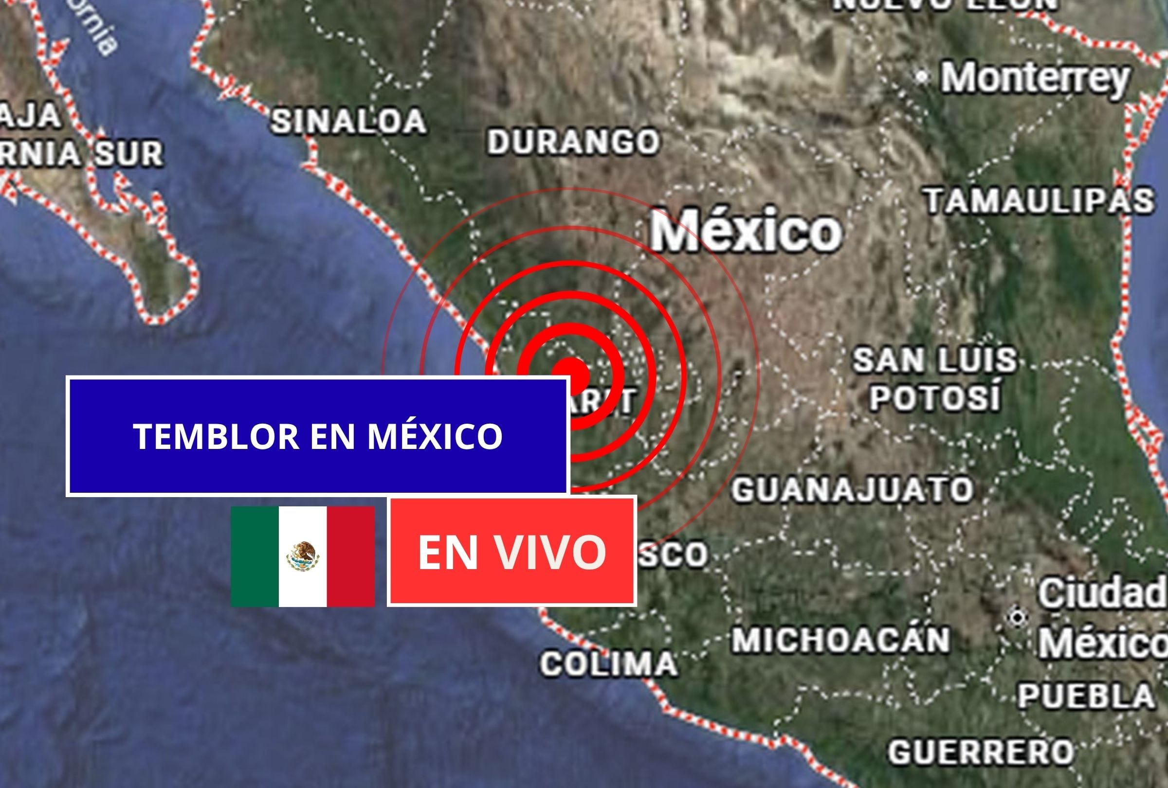 Sigue el reporte oficial del Servicio Sismológico Nacional (SSN) sobre los últimos temblores registrados en México hoy, lunes 11 de mayo de 2026. (Imagen creada con foto de Google Maps para Gestión Mix)