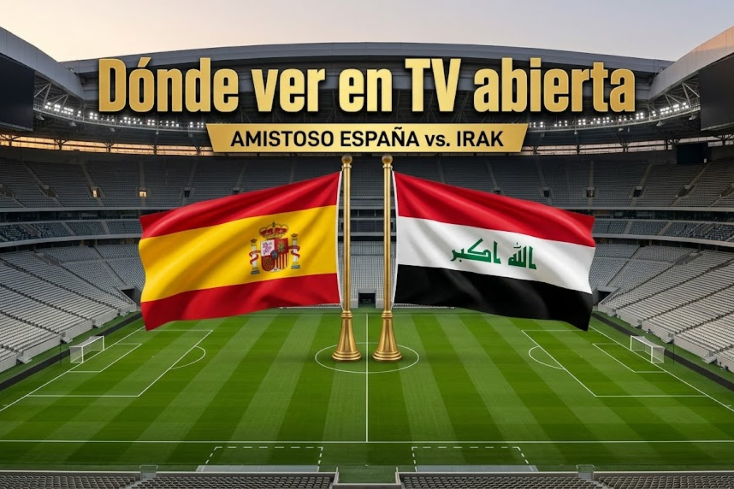 Transmisión de España vs. Irak en vivo y en directo este jueves 4 de junio. Consulta las opciones en TV abierta para ver el amistoso internacional previo al Mundial 2026. (Foto: Imagen creada por El Comercio MAG utilizando la IA de Gemini)