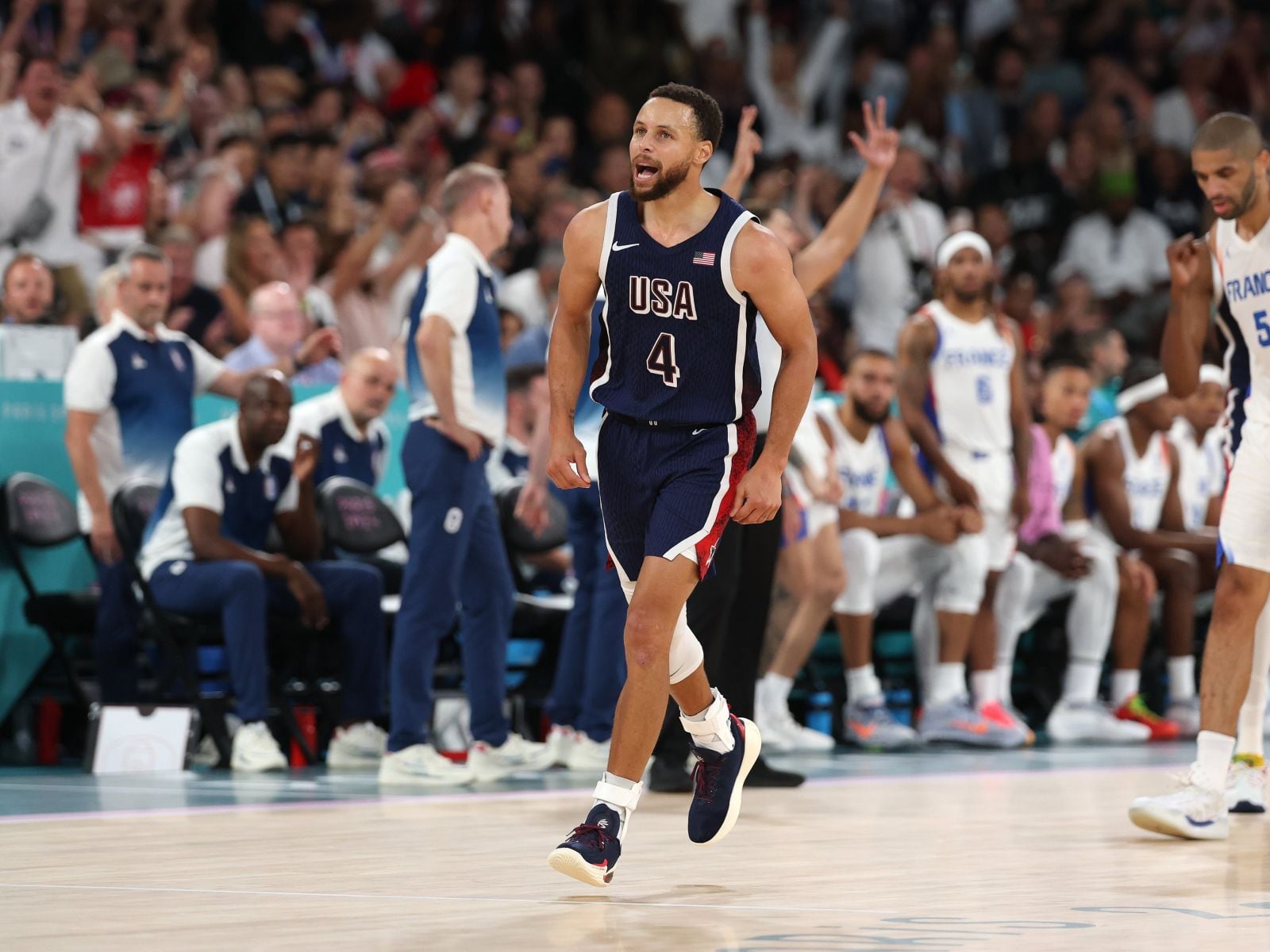 Stephen Curry brilló en la final de los Juegos Olímpicos París 2024 y mandó a dormir a Francia (Foto: USA Basketball/X)