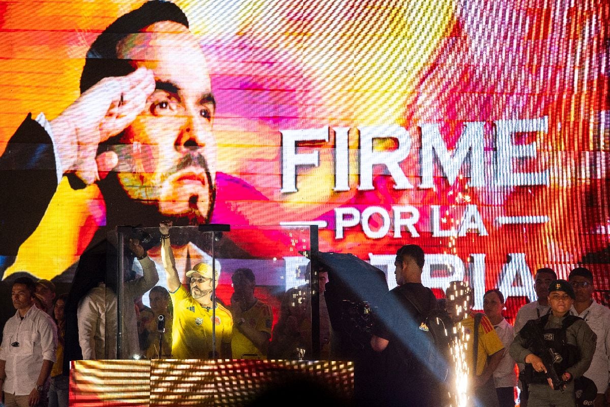 Abelardo de la Espriella during an election night rally on May 31.