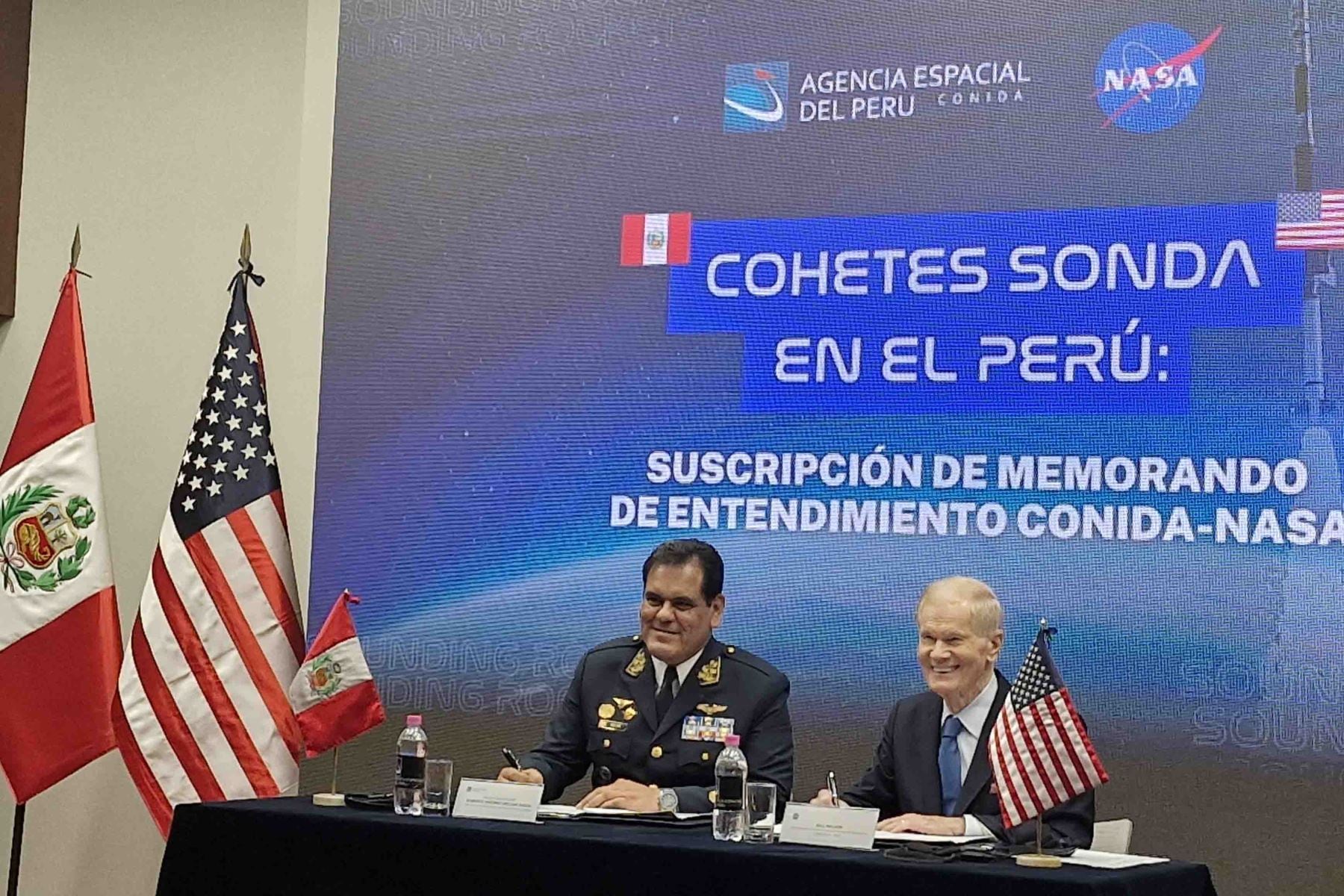 En 2024, se suscribió un memorando de entendimiento con la NASA para la campaña de lanzamiento de cohetes sonda en 2028, así como la cooperación para la carrera espacial peruana. Foto: difusión