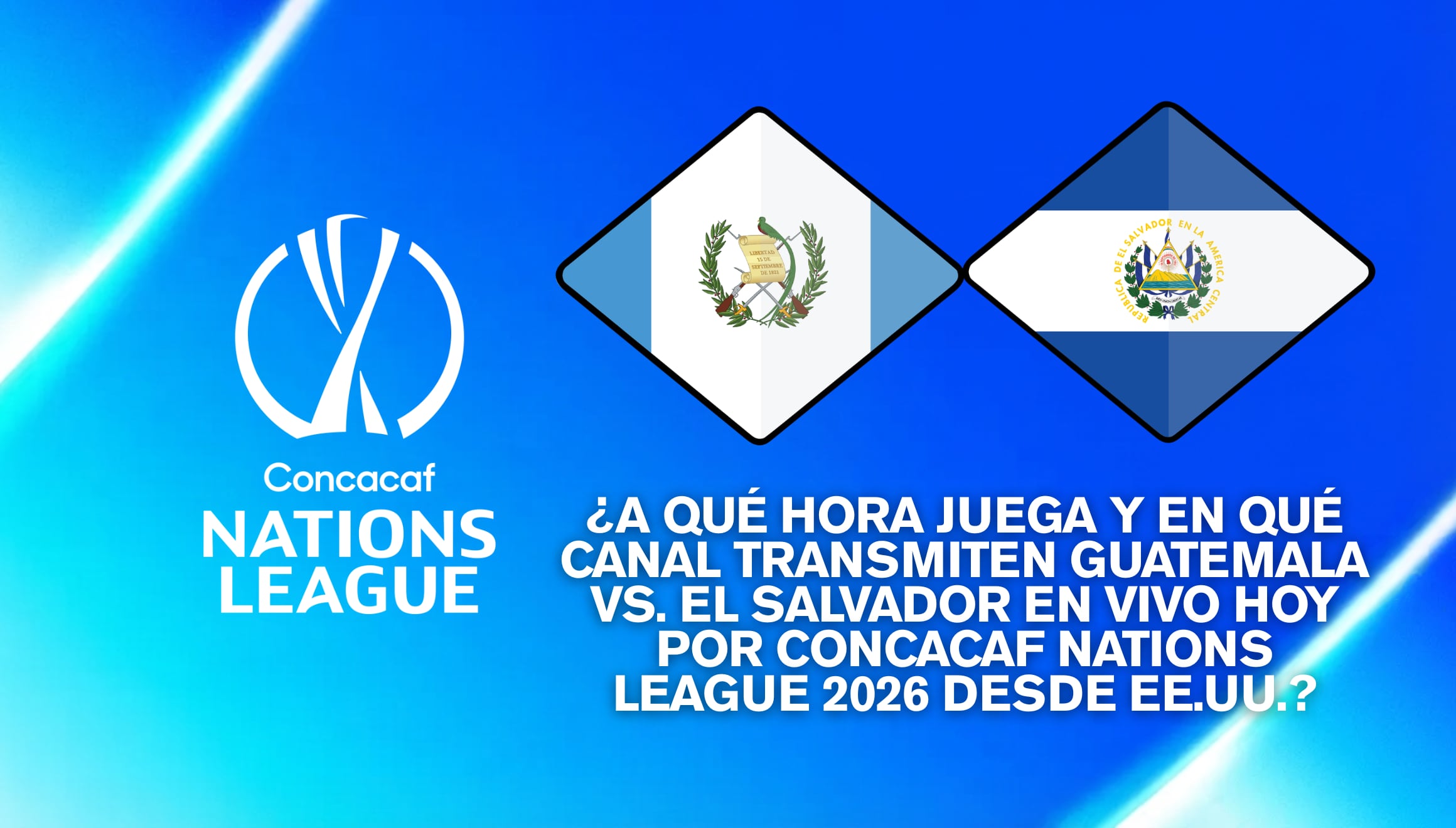 Horarios confirmados por zona horaria y canales habilitados para ver en directo Guatemala vs. El Salvador hoy en Estados Unidos por la Concacaf Nations League. | Crédito: concacaf.com / Composición Gestión Mix