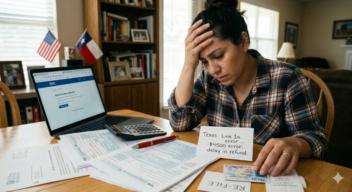 Vives en Texas, declaraste a tiempo y aun así tu reembolso no llega: detrás de esa demora suelen estar errores comunes que activan revisiones adicionales del IRS y frenan el depósito que esperabas recibir en pocos días (Crédito: Imagen creada por Grupo El Comercio usando la IA de Gemini)