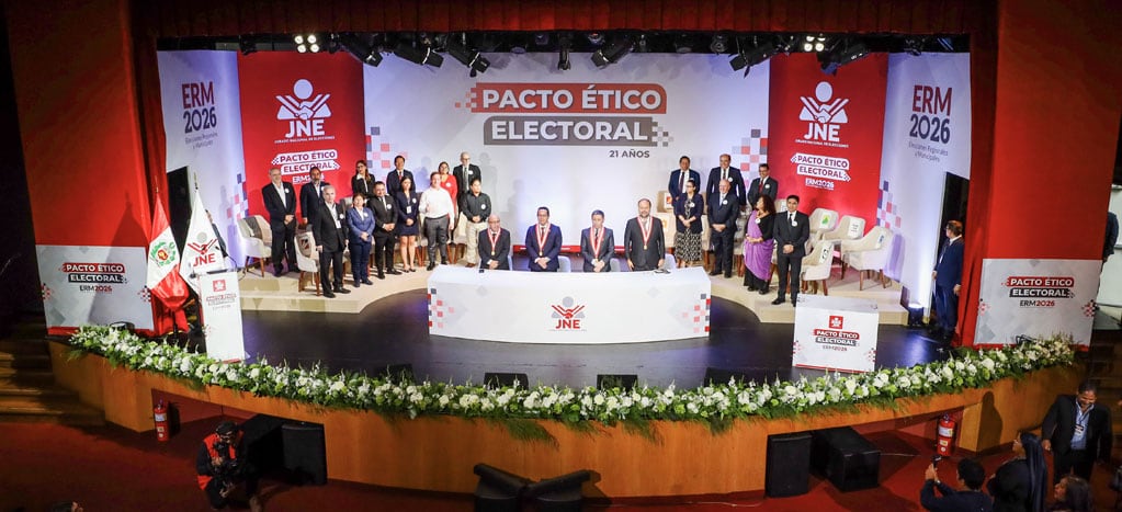 ERM 2026: partidos políticos suscribieron Pacto Ético y se comprometieron a “jugar limpio” en campaña. Foto: JNE.