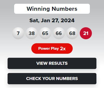 Estos fueron los números ganadores del sorteo del sábado 27 de enero de 2024 (Foto: Powerball)
