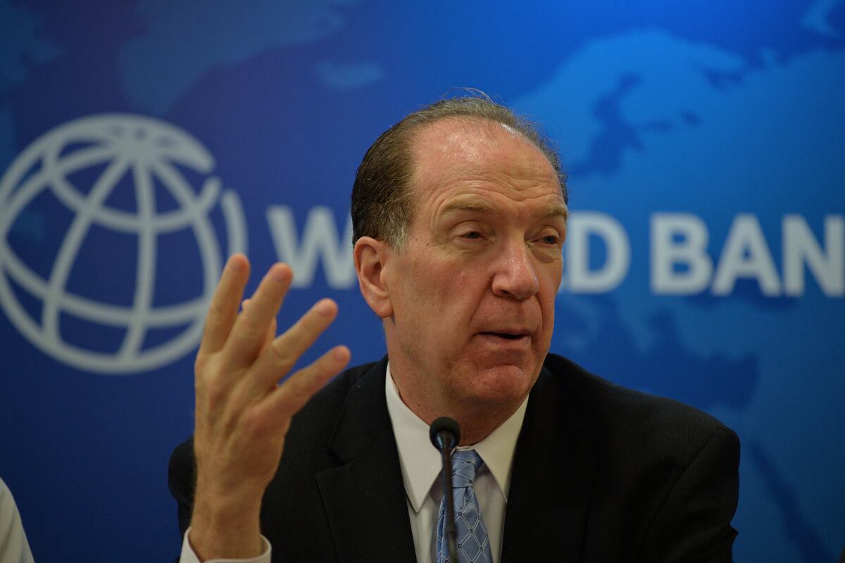 El presidente del Banco Mundial, David Malpass, habla durante una conferencia de prensa en Nueva Delhi, el 26 de octubre de 2019. (Foto de Sajjad HUSSAIN / AFP)