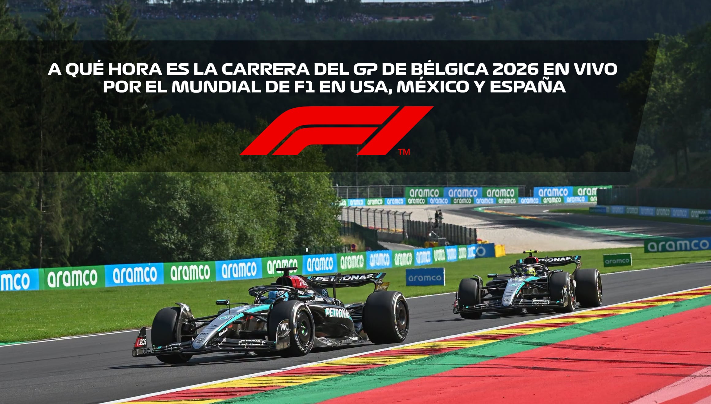 La grilla de salida lista para el Gran Premio de Bélgica 2026 de Fórmula Uno este domingo 19 de julio, con transmisión en vivo por televisión y señales oficiales. | Crédito: F1 / Facebook / Composición Gestión Mix