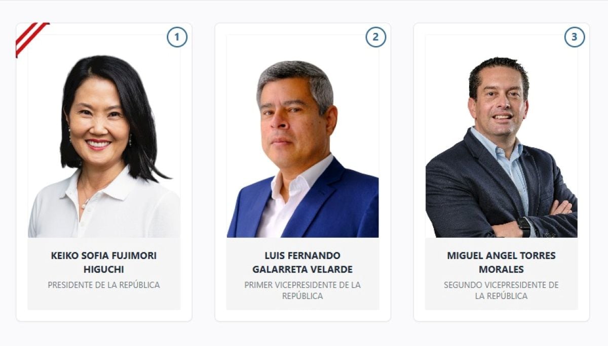 Integrantes de la plancha presidencial de Fuerza Popular. Foto: JNE.