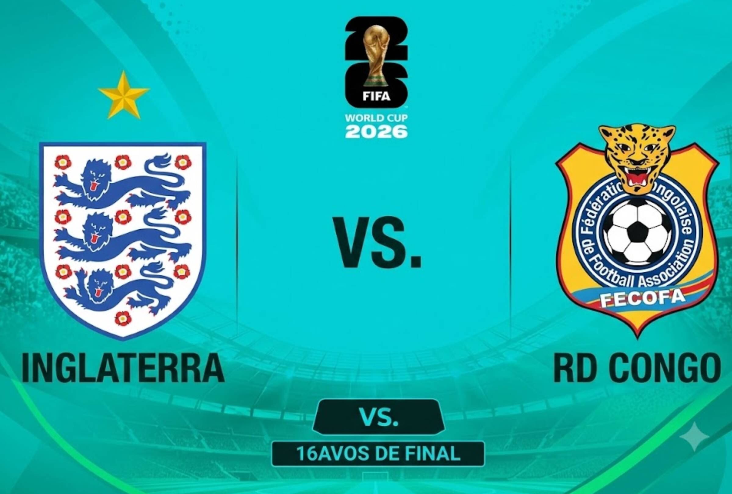 ATLANTA, GEORGIA (ESTADOS UNIDOS), 1/07/2026.- Canal de TV para ver el partido de Inglaterra vs. RD Congo por los 16avos de final del Mundial 2026 desde el Estadio Mercedes-Benz, Atlanta, Georgia. Imagen creada por Gemini.