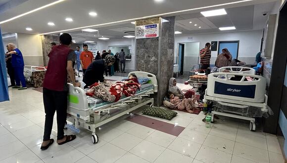 Hospital de Gaza tras conflicto armado entre Israel y Hamas.