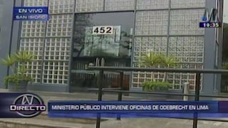 Ministerio Público interviene oficinas vinculadas al caso Odebrecht