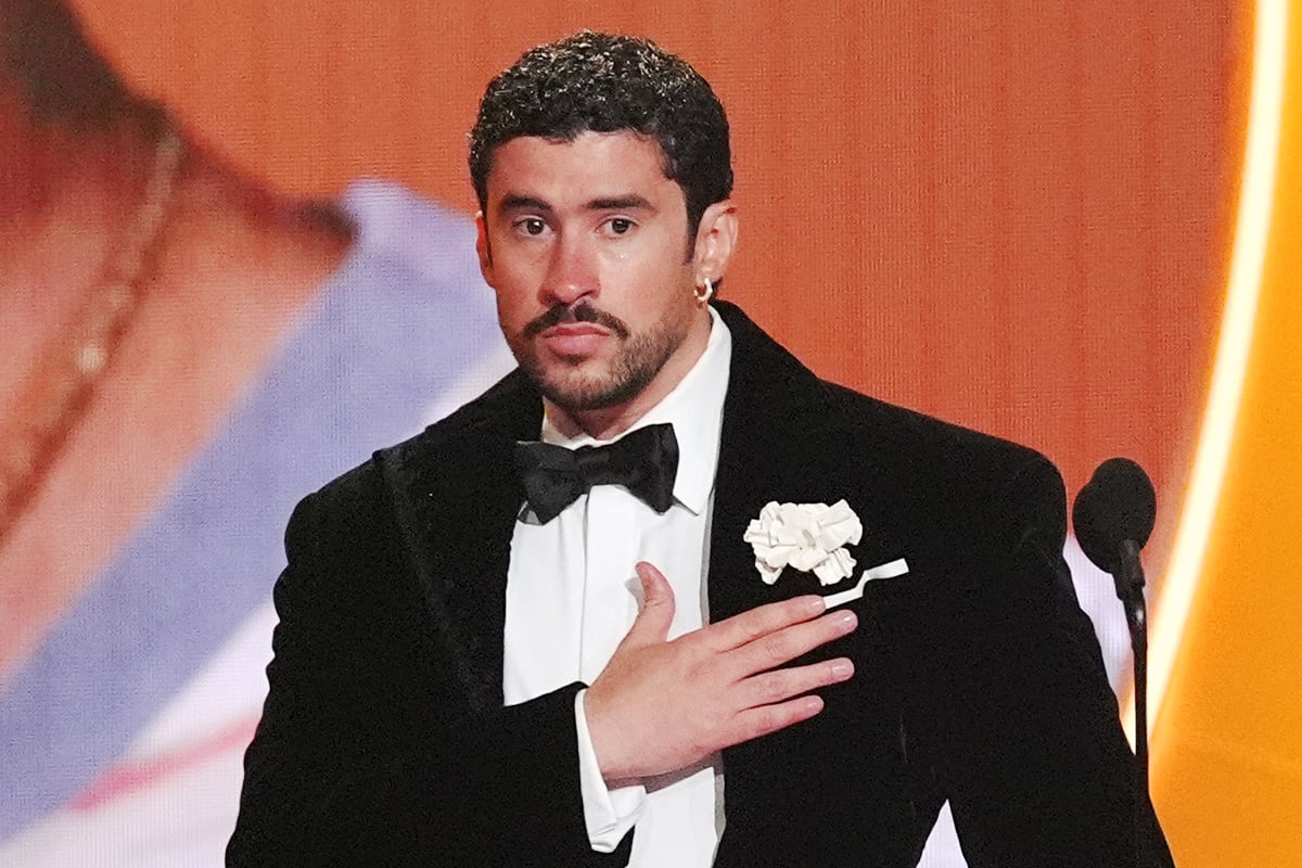 Bad Bunny en los Grammy 2026. (Foto: AP)