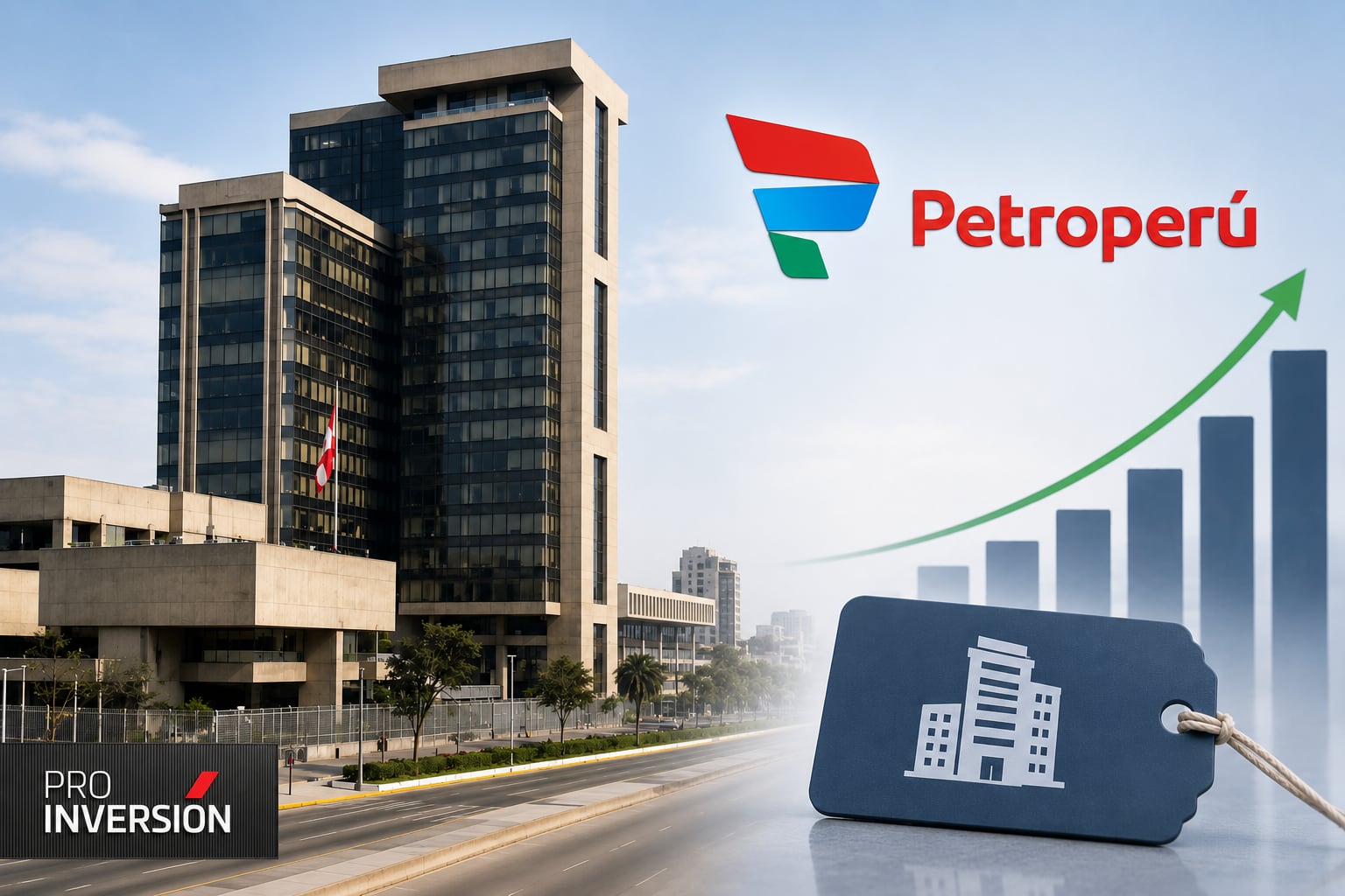 La “subasta” de julio que comentó Del Carpio se anunció hace meses de manera oficial por ProInversión. Fue el 8 de enero. Fotocomposición: Alessandro Azurín, ChatGPT, Diario Gestión.