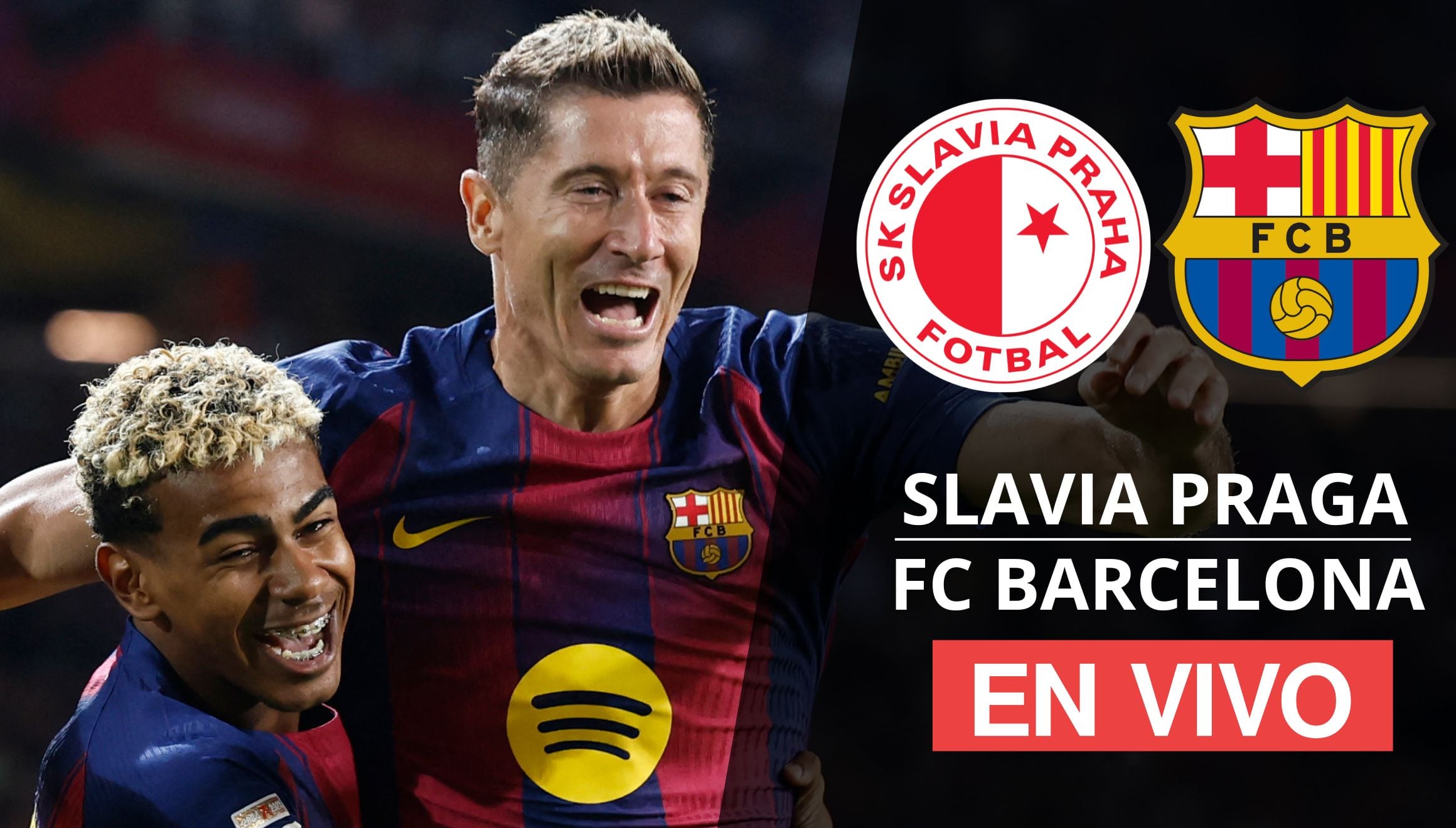 Conoce qué canal de TV y dónde ver por señal online el partido Slavia Praga vs. FC Barcelona EN VIVO por la penúltima jornada de la UEFA Champions League 2025-2026. (Foto: Composición Mix)