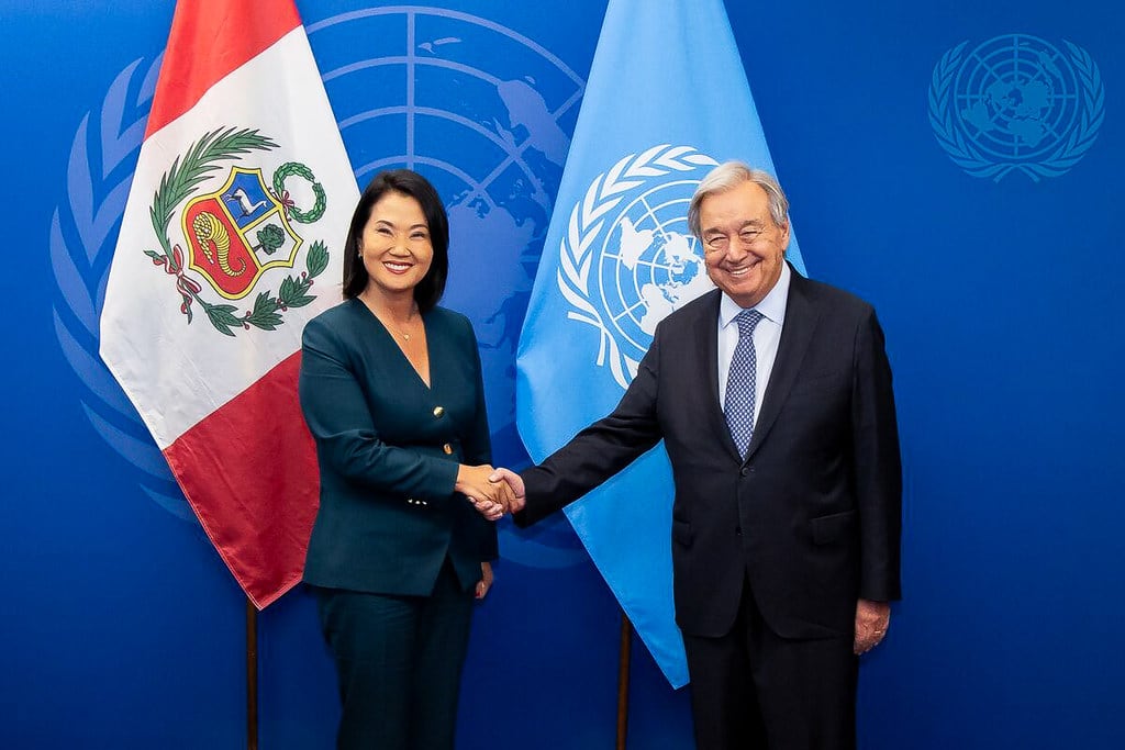 Keiko Fujimori se reunió con el secretario general de las Naciones Unidas. (Foto: Presidencia)
