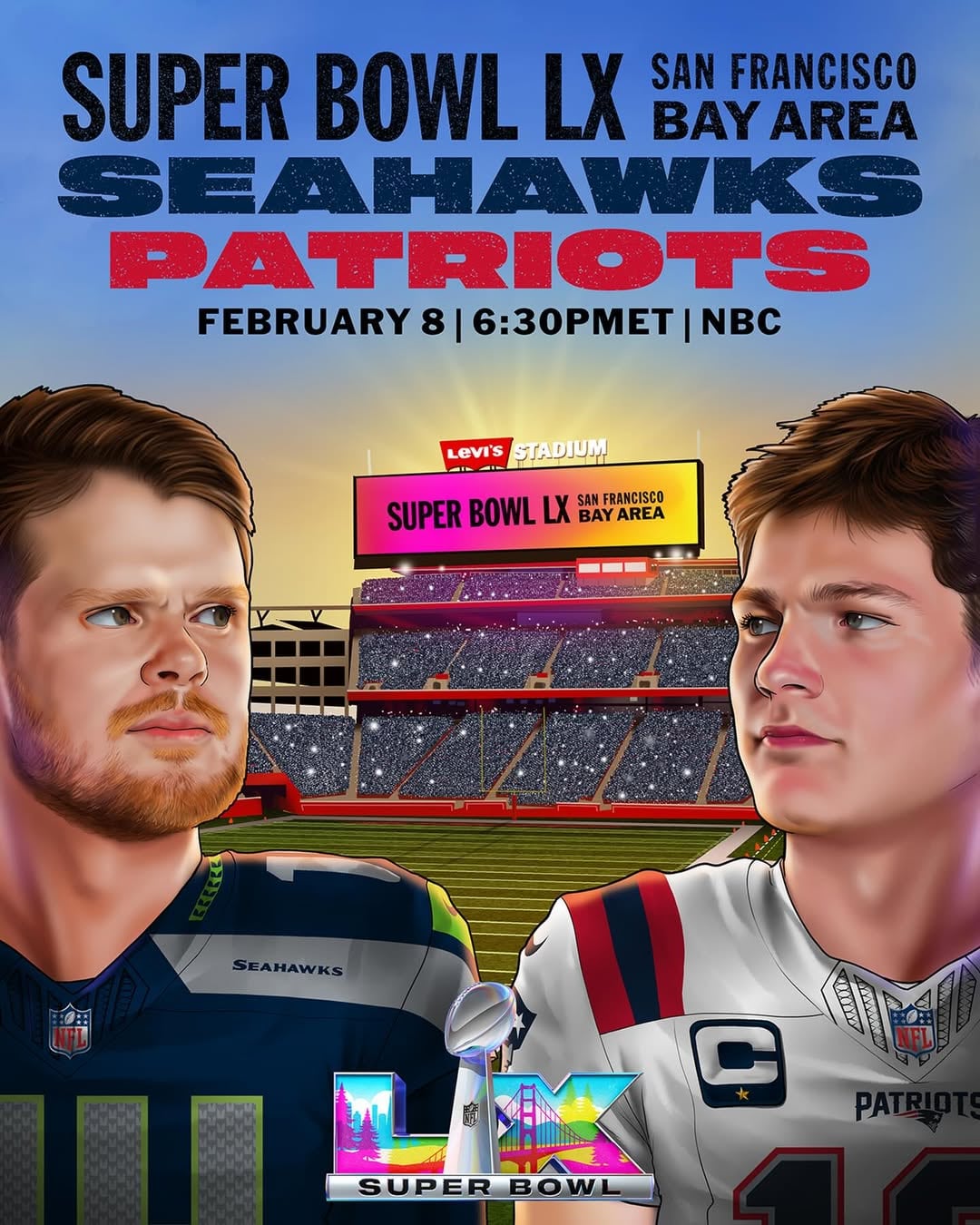 El Super Bowl 2026 -que se disputará entre los Patriots y Seahawks- tendrá lugar en el Levi's Stadium, casa de los San Francisco 49ers de California (Crédito: NFL)