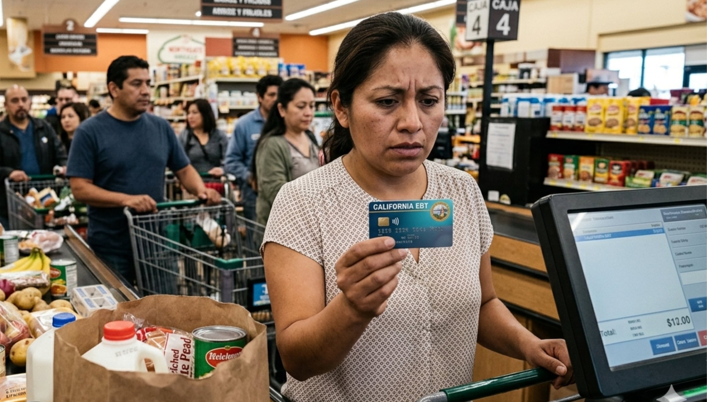 Miles de beneficiarios de CalFresh en California comenzarán a quedar fuera del programa desde este 1 de junio (Foto: Imagen creada por Gestión Mix usando Gemini)