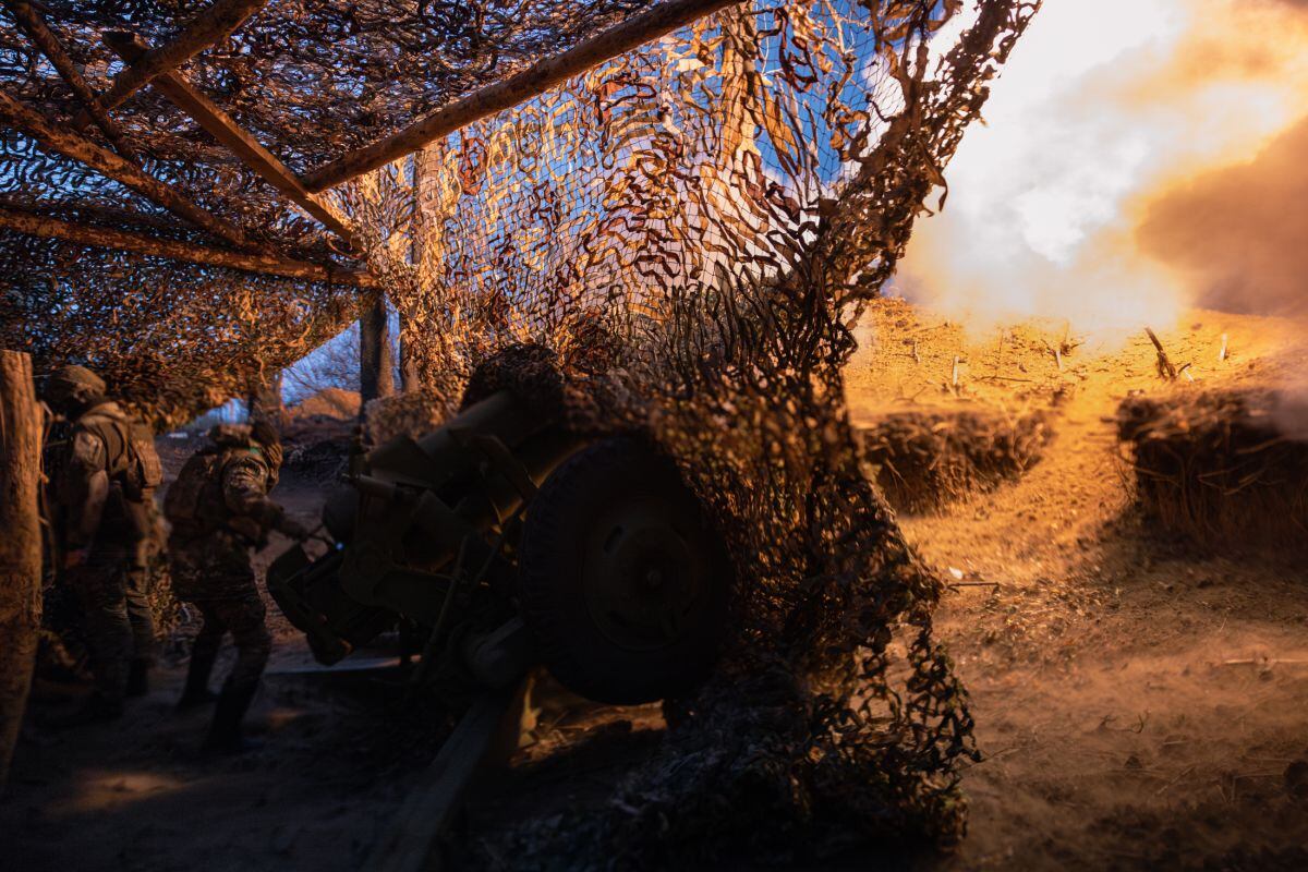 Una unidad de artillería ucraniana en una posición de primera línea en la región de Donetsk en noviembre.