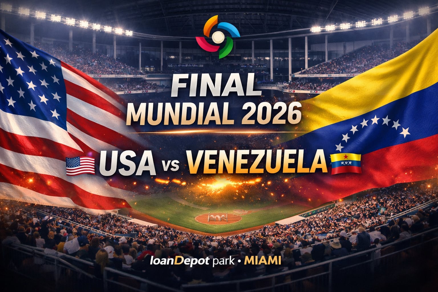 Sigue la final del Clásico Mundial de Béisbol 2026 entre USA y Venezuela hoy martes 17 de marzo (Imagen hecha por Gestión con apoyo de la IA Gemini)