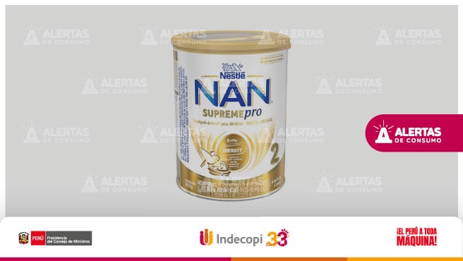 Indecopi alerta sobre retiro de lote de fórmulas infantiles NAN por posible presencia de toxina. Foto: Indecopi.