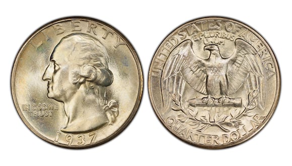 Desde 1932 se acuñaron monedas de 25 centavos con el rostro de George Washington para conmemorar el bicentenario de su nacimiento (Foto: PCGS)