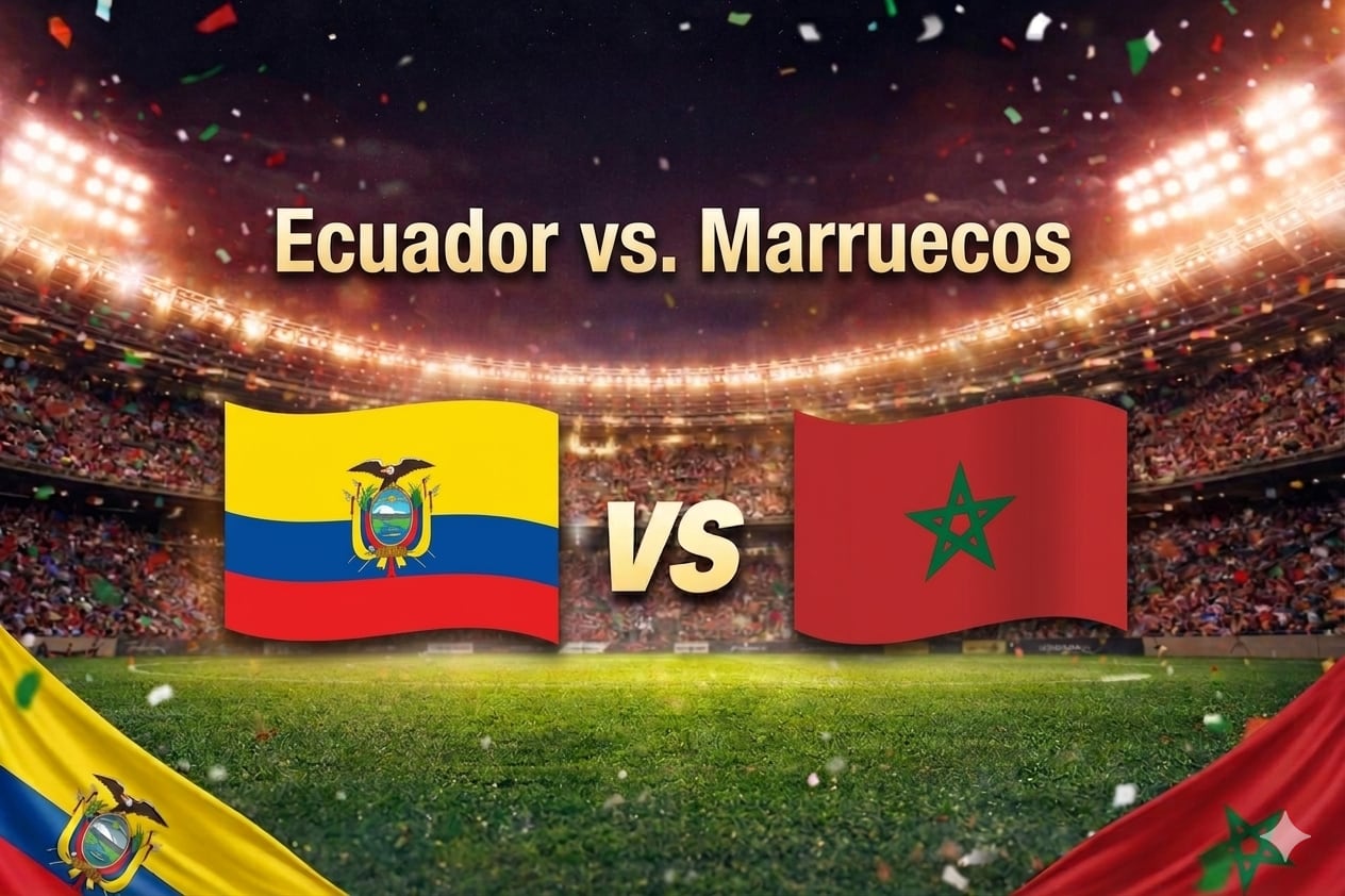 Marruecos y Ecuador se enfrentarán este viernes 27 de marzo de 2026 en el Metropolitano de Madrid (Imagen hecha por Gestión con apoyo de la IA Gemini)