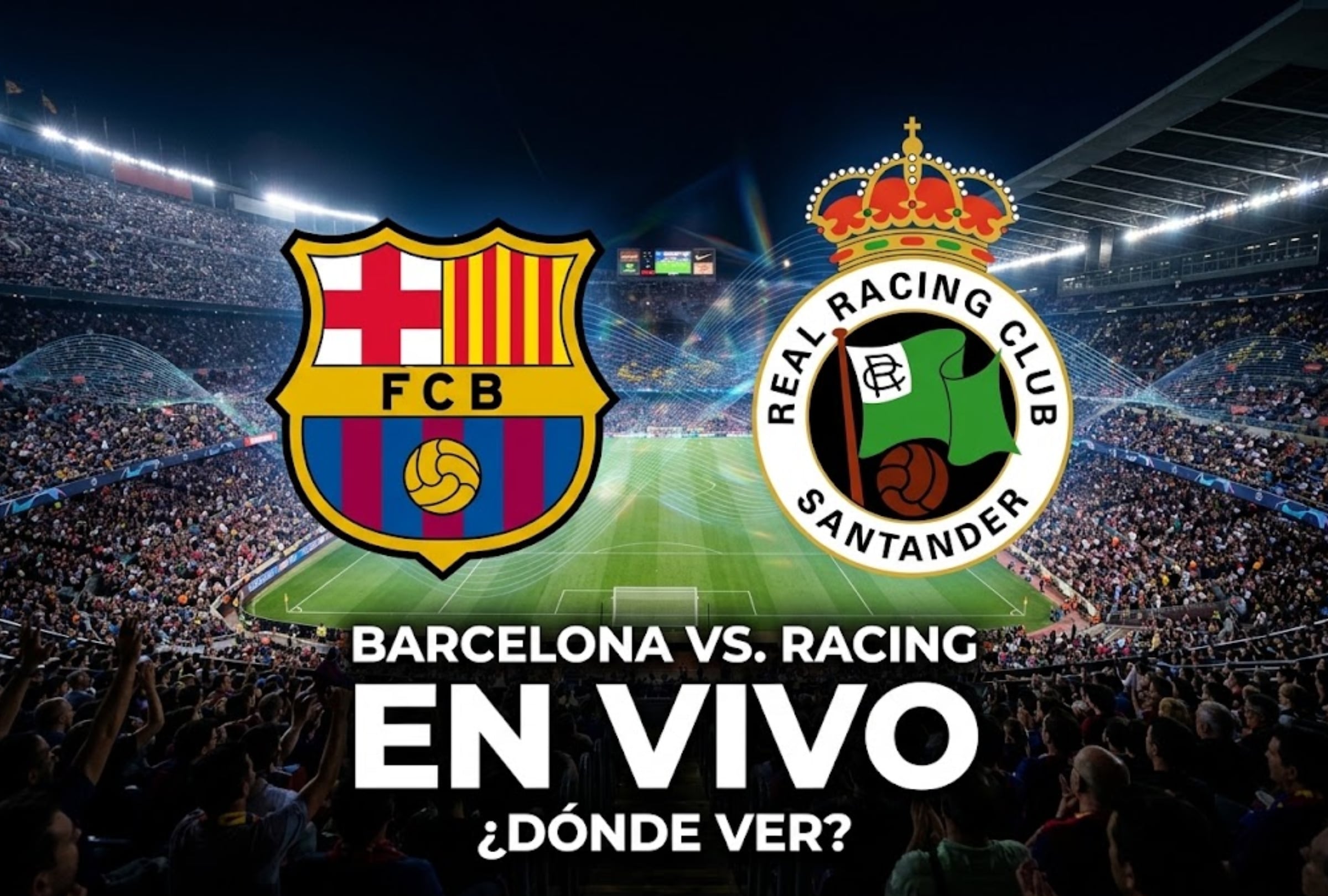 BARCELONA, CATALUÑA (ESPAÑA), 16-09-2026. Los canales que transmitirán EN DIRECTO el partido entre Barcelona vs. Racing por la sexta jornada de LaLiga EA Sports. FOTO: Imagen creada por la IA de Gemini para MIX de Gestión.