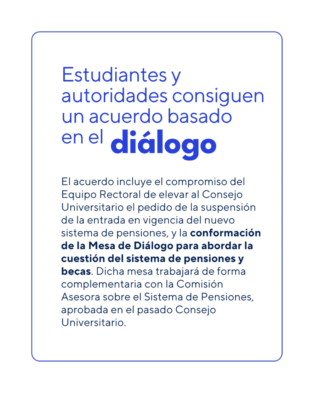 PUCP anuncia acuerdo con estudiantes. Foto: X.
