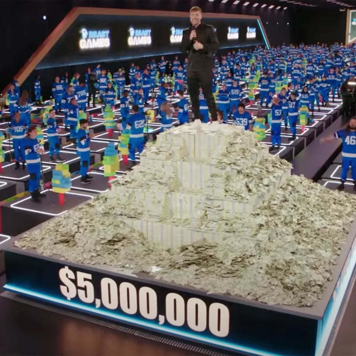Los millones de dólares que regalará MrBeast en su reality "Beast Games" (Foto: Amazon Prime Video)