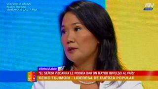 Keiko Fujimori pide a PPK "dar un paso al costado" y respalda a Vizcarra