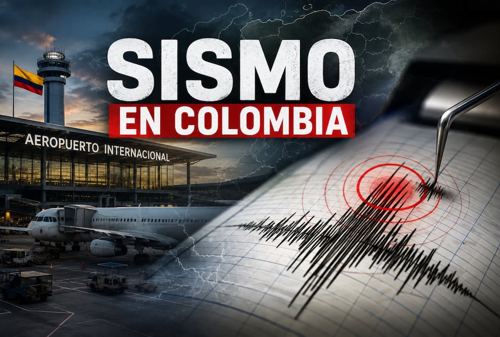 Terminales aéreas de Colombia registran daños menores en techos y paneles de información tras el potente sismo de 7,4 que afectó diversas regiones del país. | Imagen referencial creada por Gestión Mix utilizando la IA de ChatGPT / Composición GEC
